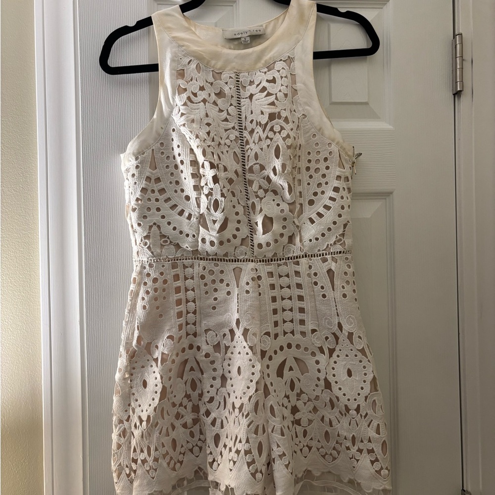 White Lace Sleeveless Romper
